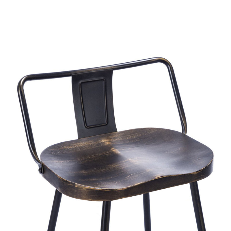 Stellan 24" Swivel Counter Stools with Metal Frame and Wood Seat