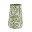Vase en céramique 8,1 x 5,7 x 9,1 po avec motif floral vert