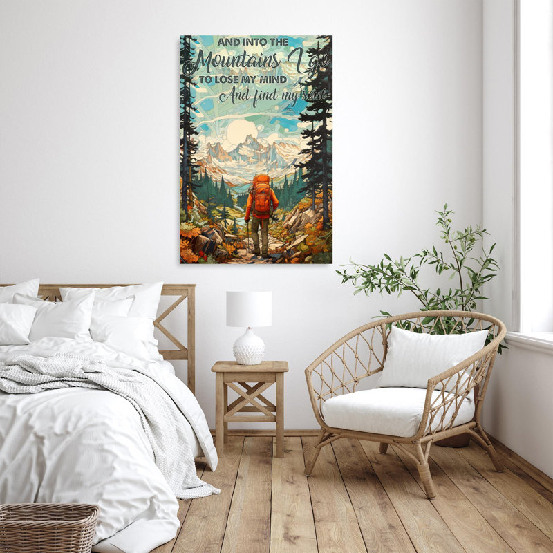 Randonnée pédestre et dans les montagnes, impression sur toile, H 20 po x l 16 po x P 1,25 po