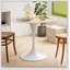 Table de salle à manger ronde moderne avec plateau en panneau de fibres à densité moyenne et base en acier, polyvalente pour la cuisine, le salon et le bureau-707798833-707798836-707798986