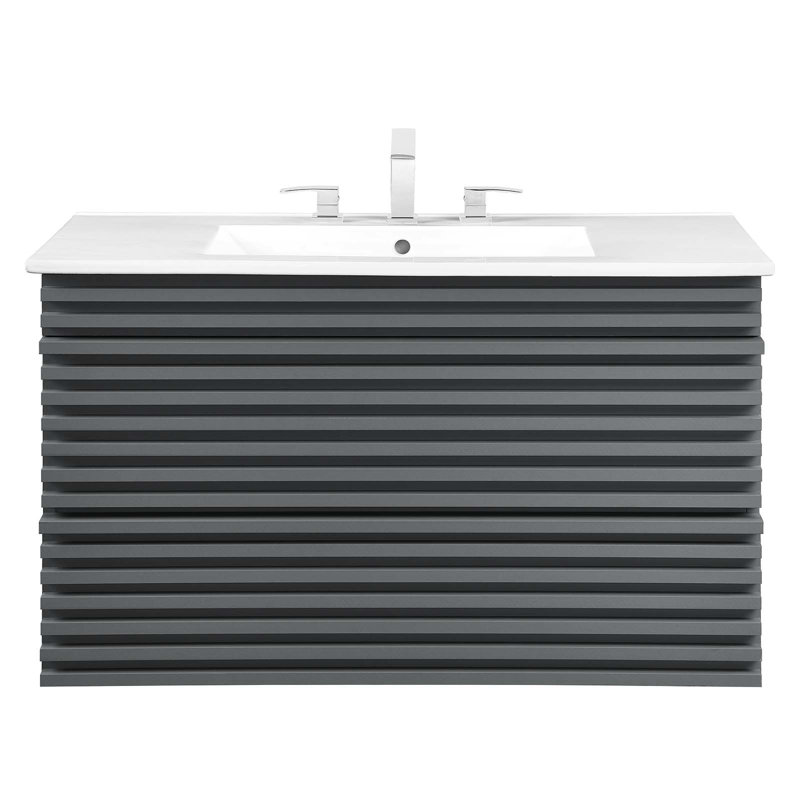 Meuble-lavabo mural 36 po Modway Render, gris