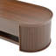Fluted Oval Lift Top Coffee Table Extendable Lower Shelf Living Room Center Table-1377907390