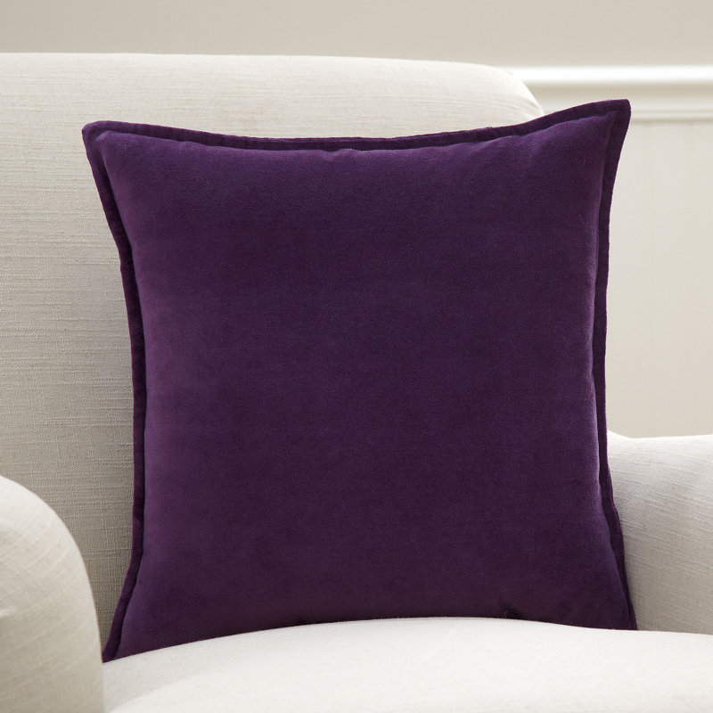 Navy Velvet-Like Cotton Square Throw Pillow, 18" x 18"