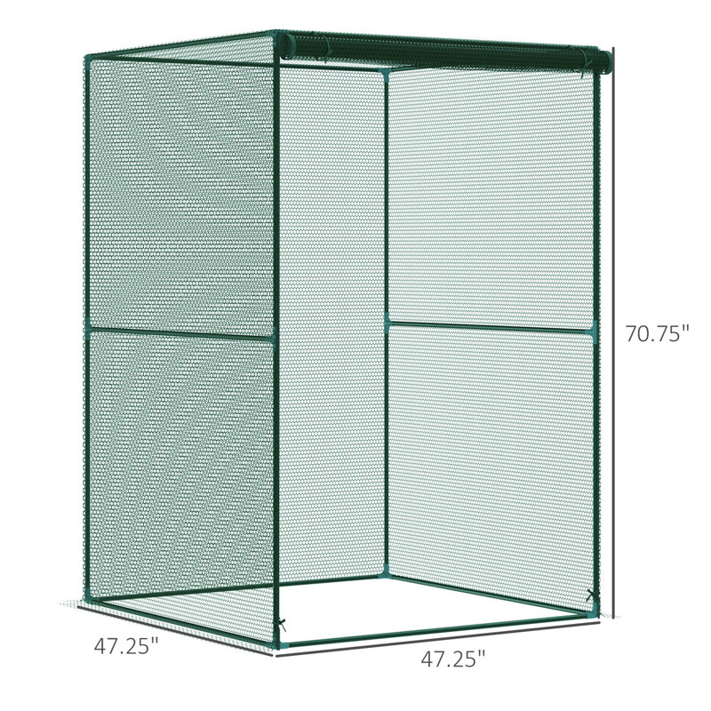 Tente de protection des plantes avec portes à fermeture à glissière pour jardin potager, cour arrière, vert Outsunny 4 pi x 4 pi