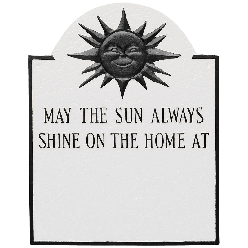4-Line Wall Address Plaque, Yes, White/Black