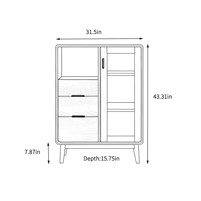 Armoire de salon, H 31,5 po x l 43,31 po x P 15,75 po