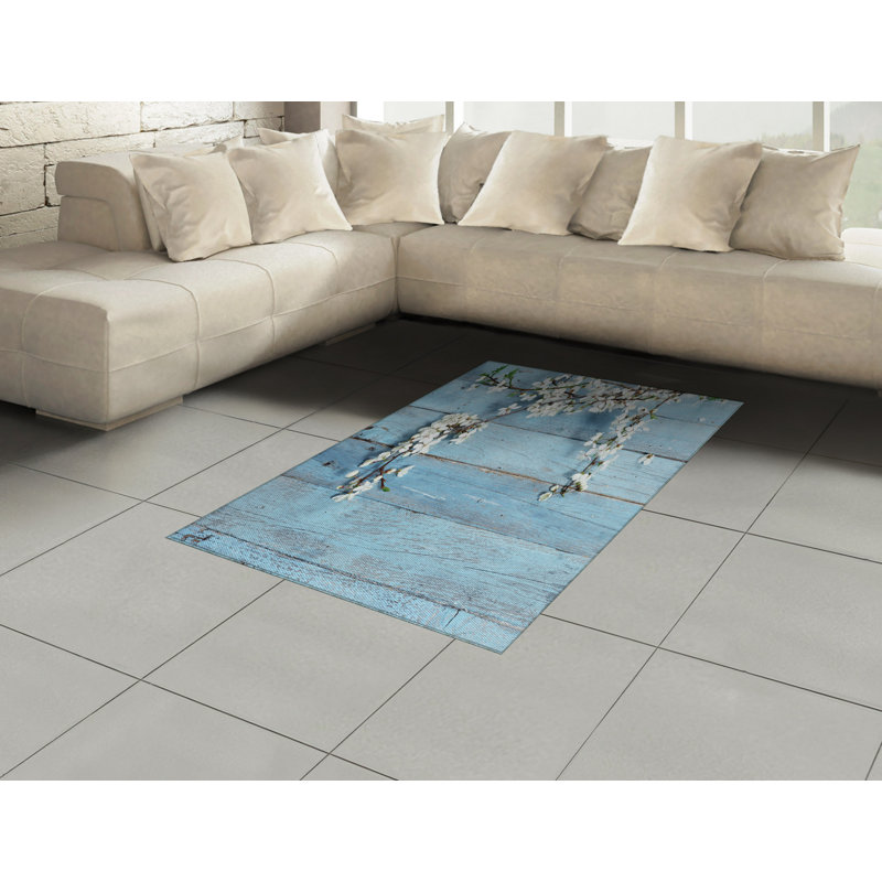 Tapis bleu area, Rectangle— 4 pi x 5 pi 8 po