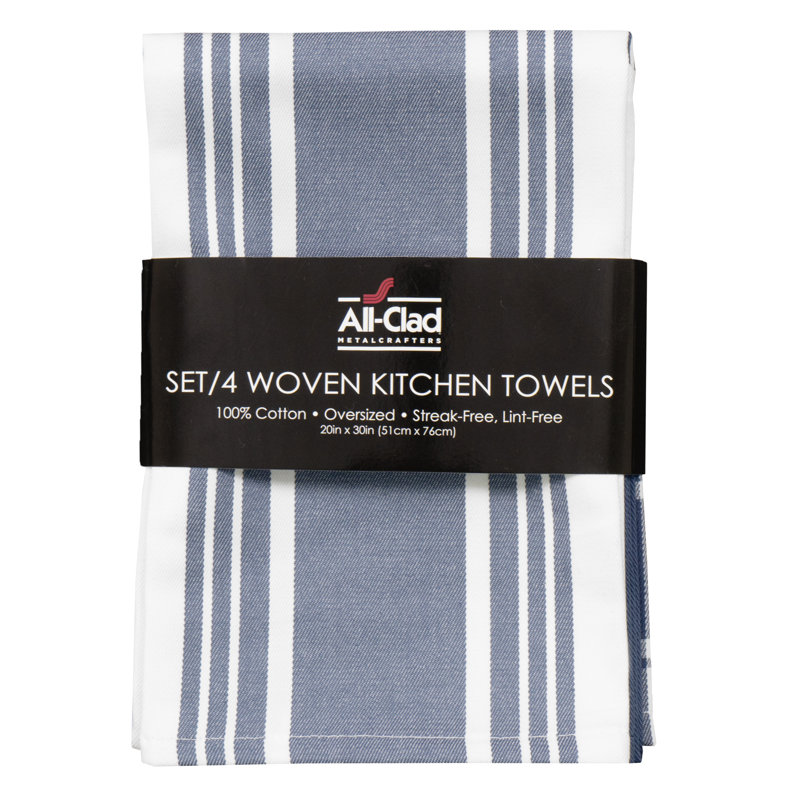 All-Clad Woven Bistro Kitchen Towels (Set of 4), Indigo