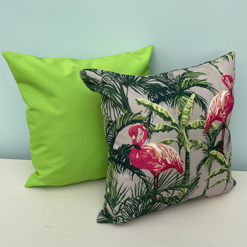 Kinsky Indoor / Outdoor Floral Grey Square Throw Cushion With Filling