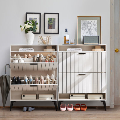 16 Pair Flip Down Shoe Storage