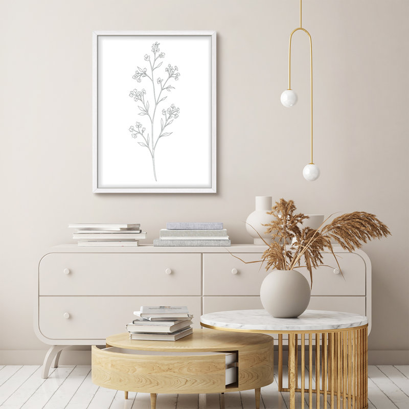 Reproduction florale encadrée pour décoration florale - 8 po x 10 po, H 10 po x l 8 po, Blanc