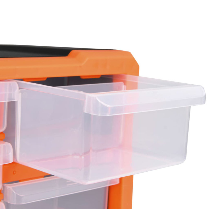Rebrilliant Plastic Decorative Bin, Orange/Black