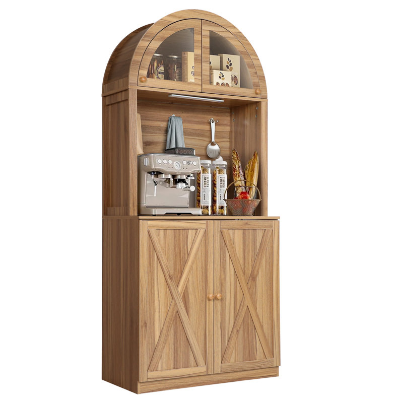 Armoire de rangement en bois 71 po, Noyer