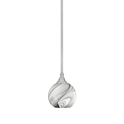 Mini-luminaire suspendu suspendu au fini nickel brossé avec verre de 5,75 po