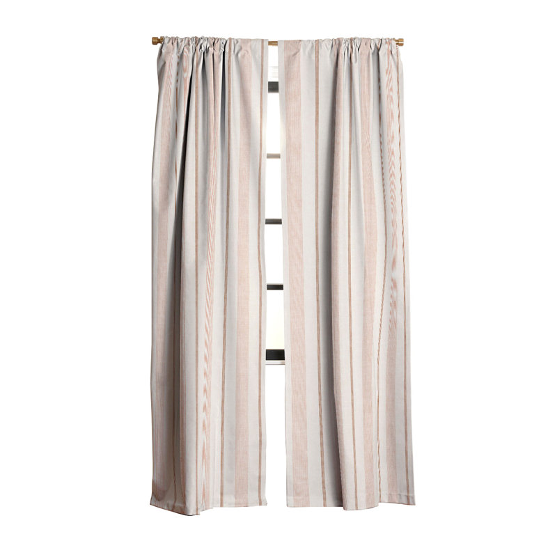 Little Arrow Design Co ivy stripes Blackout Curtain (1 Panel), Cream, 50" W x 96" L