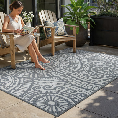 GRASSO Reversible Ethnic Style Outdoor Rug