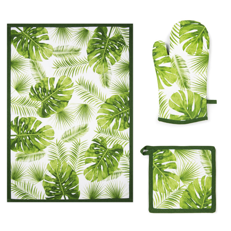 Foliage Cotton Kitchen Towel Linen Set
