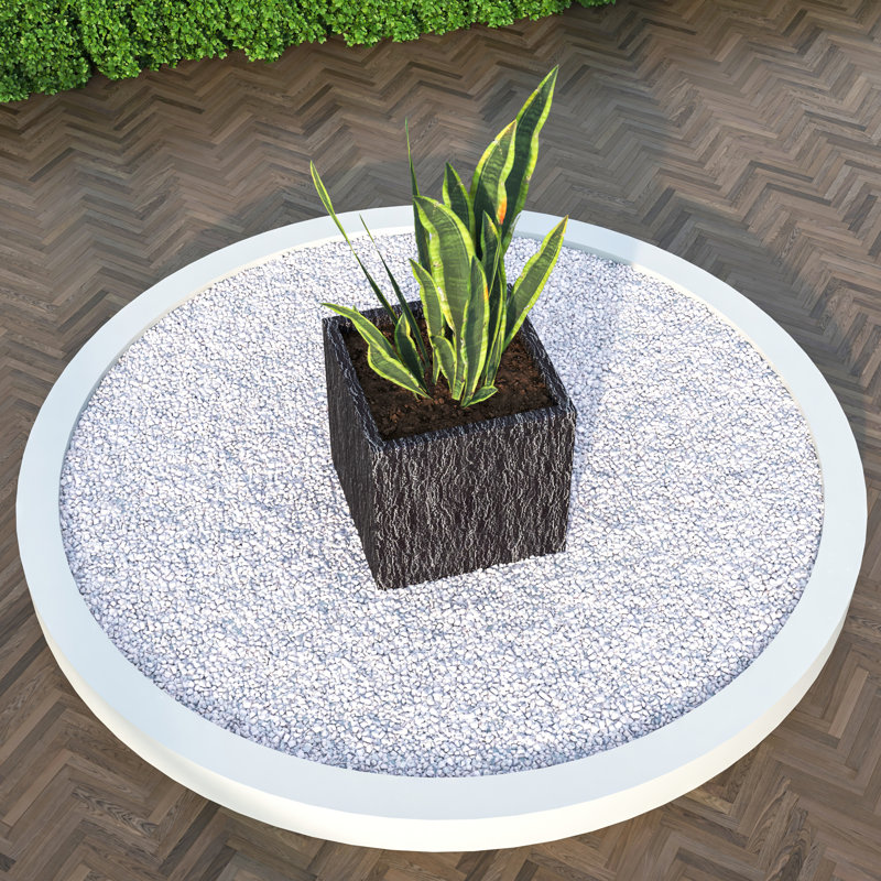 Teter Modern Square Fiberstone MgO Clay Planter with Textured Finish Plant Pot for Indoor and Outdoor Use