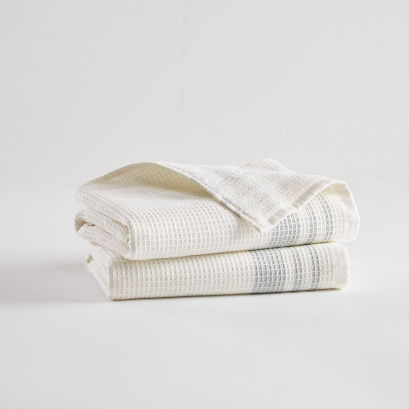 Madison Park Millstreet 2 Piece Waffle Bath Towel Set, Gris, Serviette essuie-main
