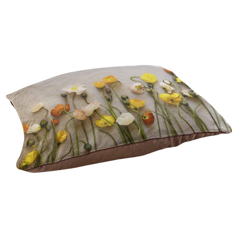 Coussin de concepteur de fleurs séchées Burien, Marron foncé, L 42 po x l 52 po