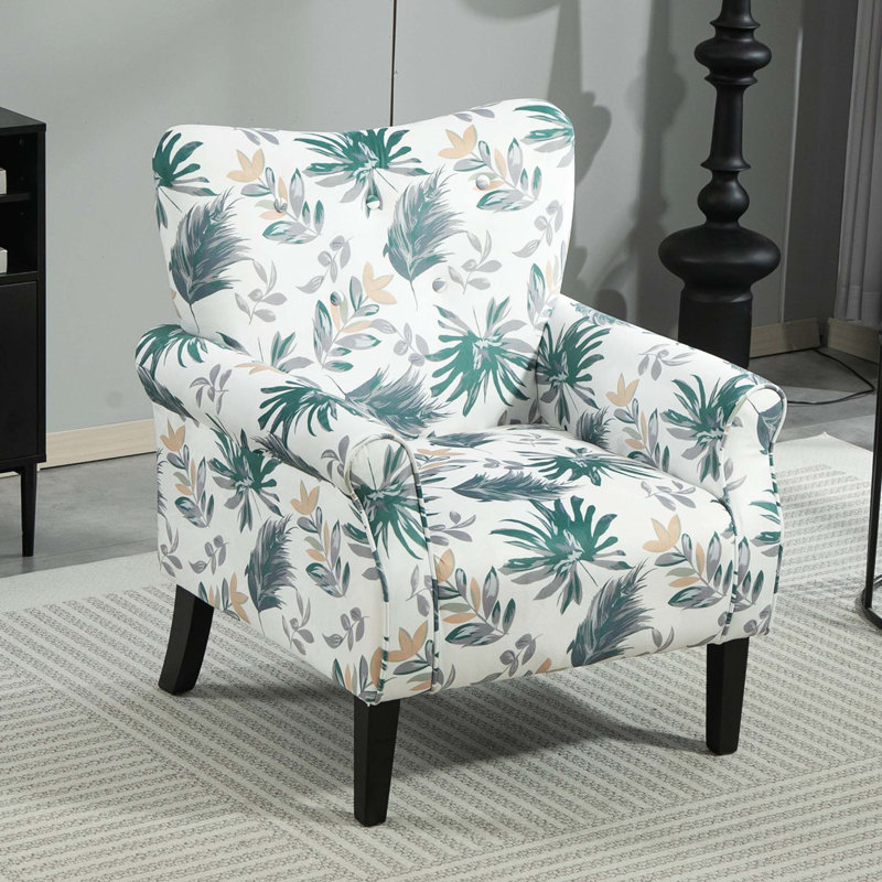 Fauteuil d'appoint à oreilles de style Mid-Century moderne avec pieds en bois robustes et haut dossier, Green