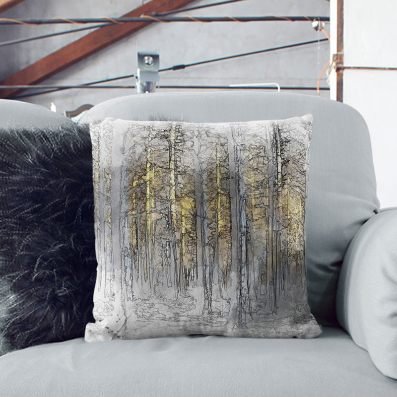 Sunlight Forest Vol.4 Sketch Square Throw Cushion, 40cm H x 40cm W x 15cm D