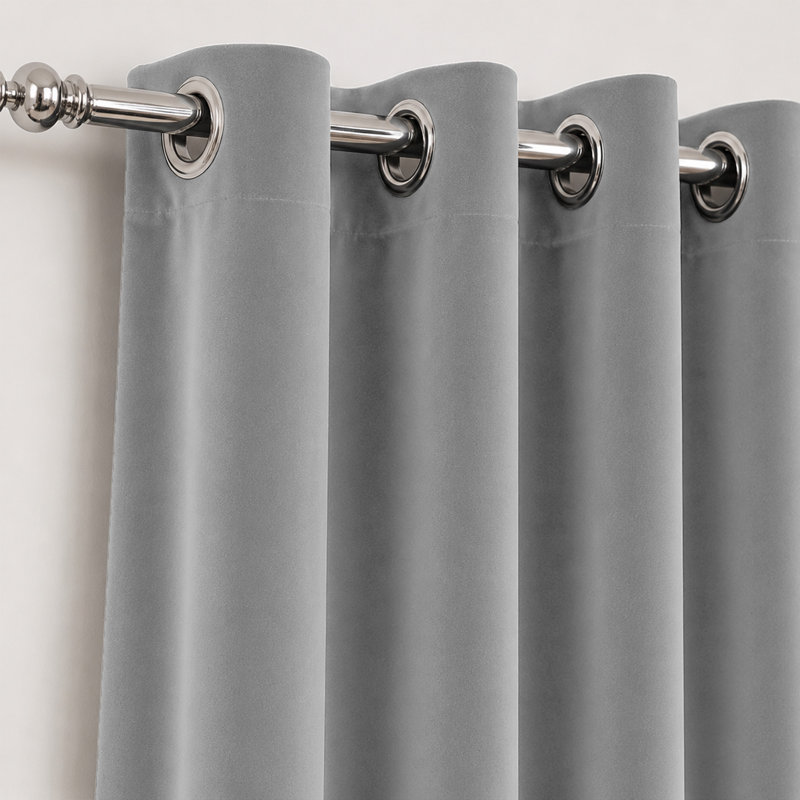 Room Darkening Single Curtain Panel, LIGHT GREY