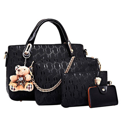 4Pcs/Set Women Lady Leather Handbags Messenger Shoulder Bags Purse Tote Satchel