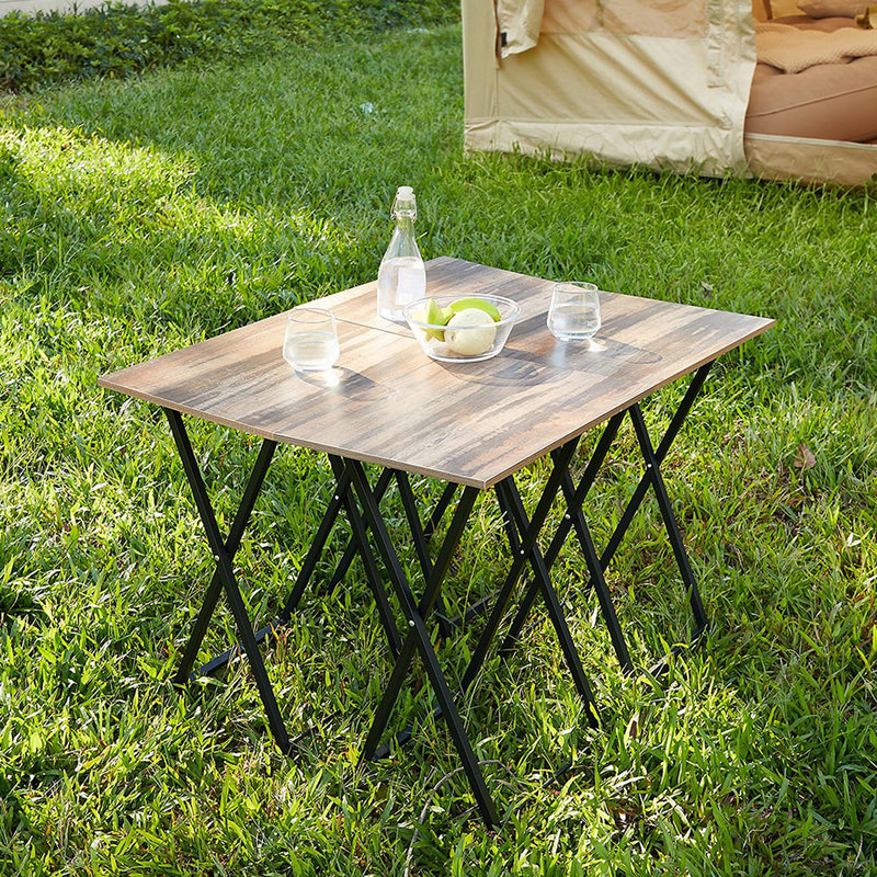 4 Piece Folding TV Tray Table Set,Foldable Sofa Side Table,End Table,Snack Table,Space Saving
