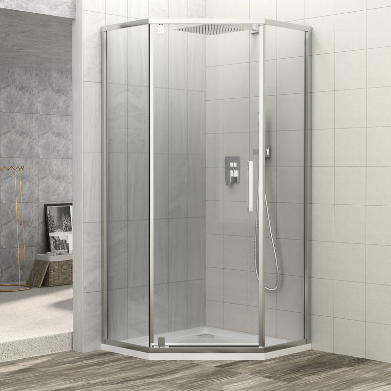 Cabine de douche en verre trempé, 34-1 / 8 "X 72", Douche de salle de bain