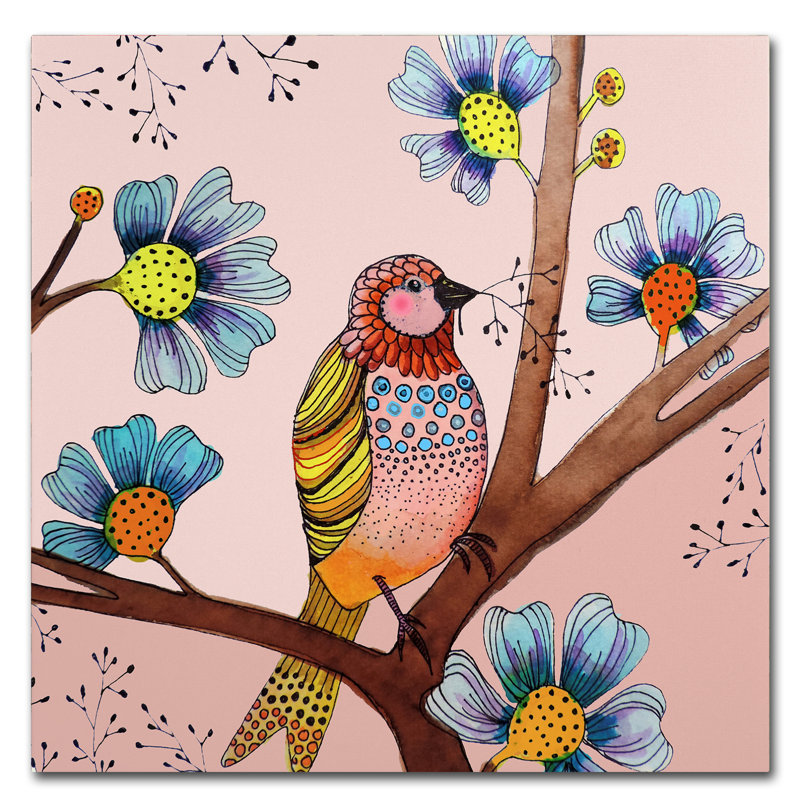 Sylvie Demers Pink Bird Canvas Art, 15" x 20"