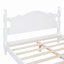 Structure de lit plateforme en bois, lit plateforme de style rétro avec support en lattes de bois-1482948772