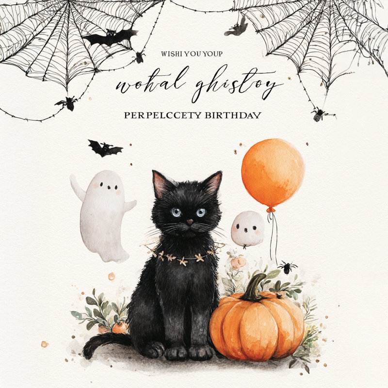 Art d'Halloween, chaton et citrouille, H 20 po x l 20 po