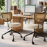 Ensemble de 2 chaises de bureau pivotantes et réglables en hauteur, de style Mid-Century moderne avec roulettes et accoudoirs