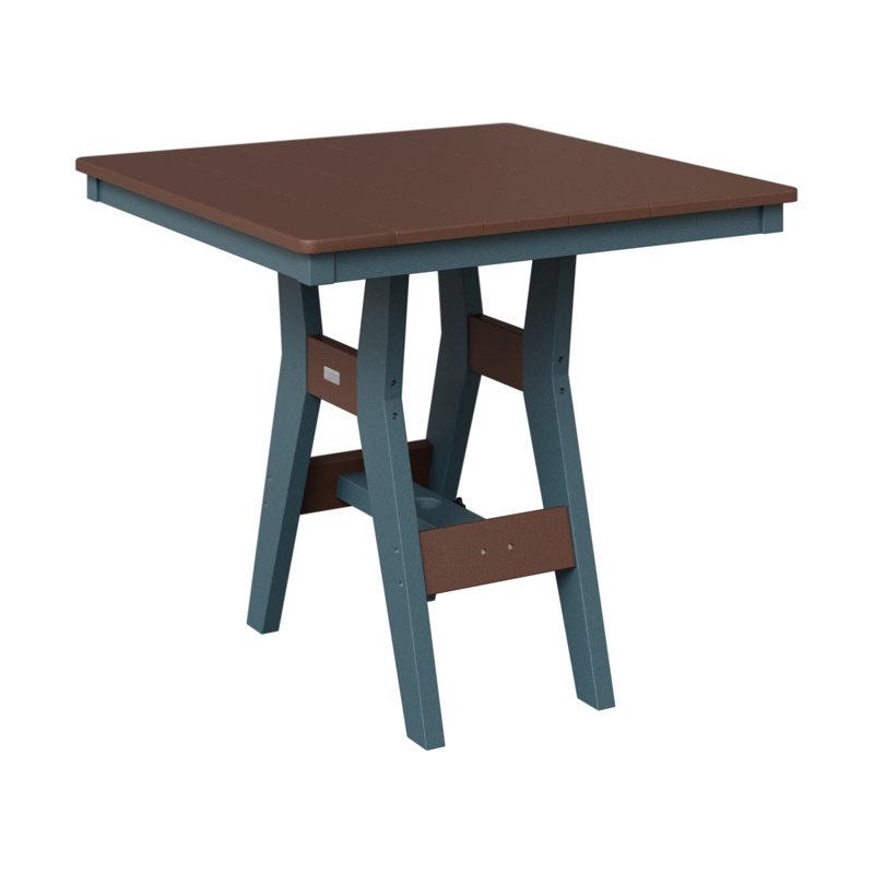Harbor Outdoor Square Dining Table, Chocolate Brown, 30.37" H x 33" W x 33" D, Slate