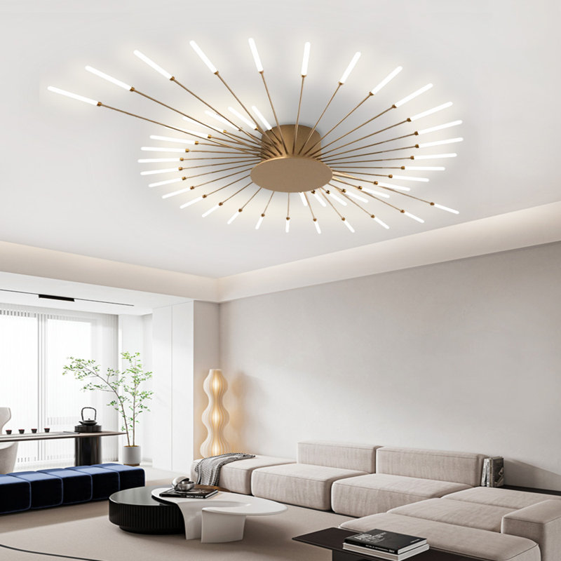 Hanranhan 42-Light LED Dome Flush Mount, Metal Gold