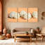 Fleurs d'hortensia sur fond, ensemble de 3 impressions d'art sur toile-2123169403