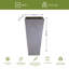 IDEALIST Ribbed Light Concrete Garden Tall Planter, Outdoor Plant Pot with Tapered Shape-900550931-900550934