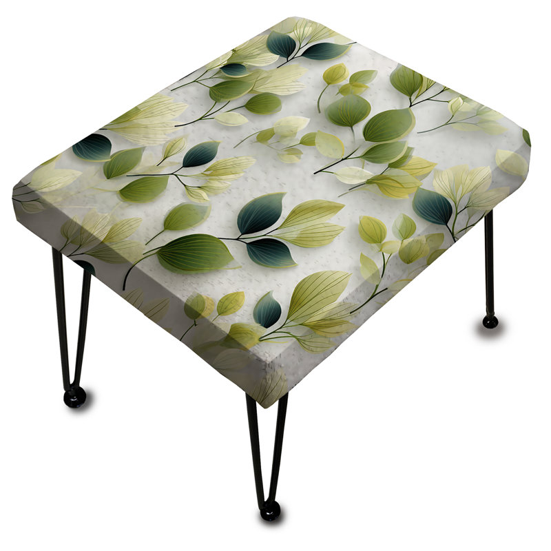 Blanc et vert feuilles de wasabi - repose-pieds rectangulaire Plants