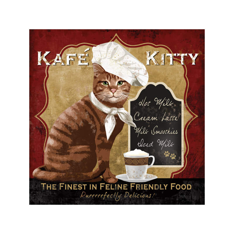 Kafe Kitty by Conrad Knutsen - Wrapped Canvas Print, 93.98 cm H x 93.98 cm W x 3.175 cm D