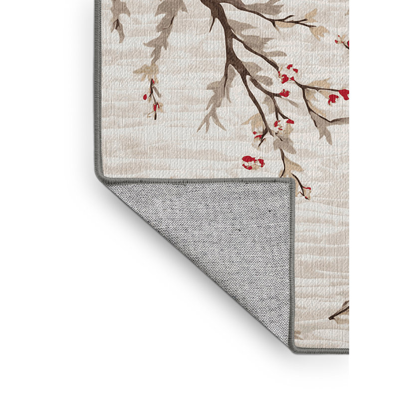 Tapis gris lavable à la machine, Rond 5 pi
