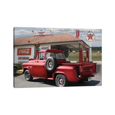Rest Stop At Cruiser's Café by Lori Deiter - Wrapped Canvas Print