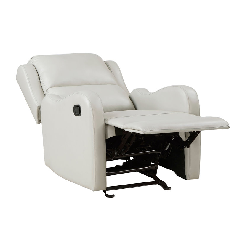 Faux Leather Upholstery Glider Reclining Chair 1Pc Living Room Furniture Comfort Seating Gentle Motion, Taupe
