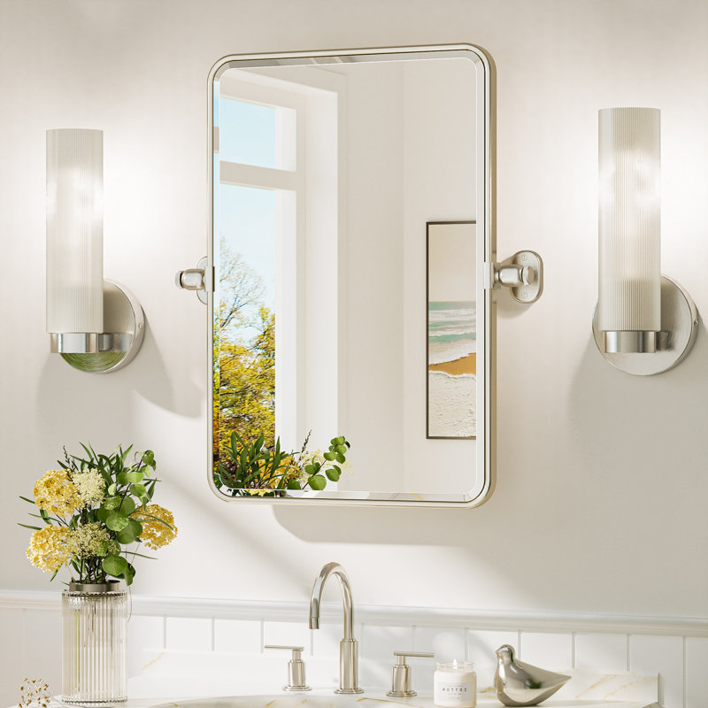Miroir Parren, 24 po x 16 po, Nickel brossé