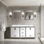 Meuble-lavabo double avec comptoir en quartz blanc