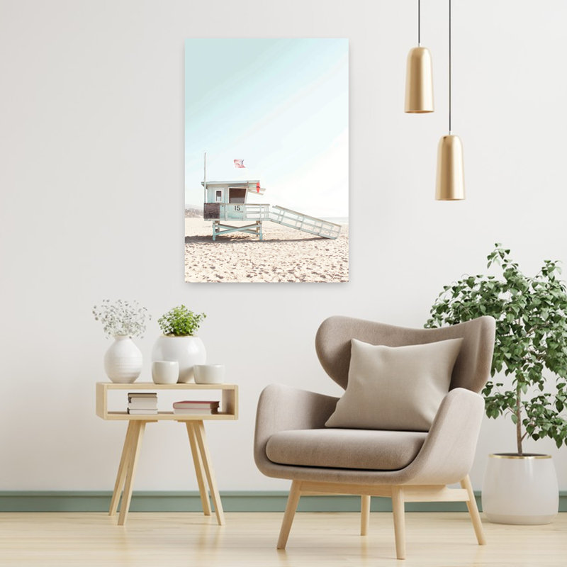 Art mural abstrait contemporain Lifeguard Hut, H 36 po x l 24 po