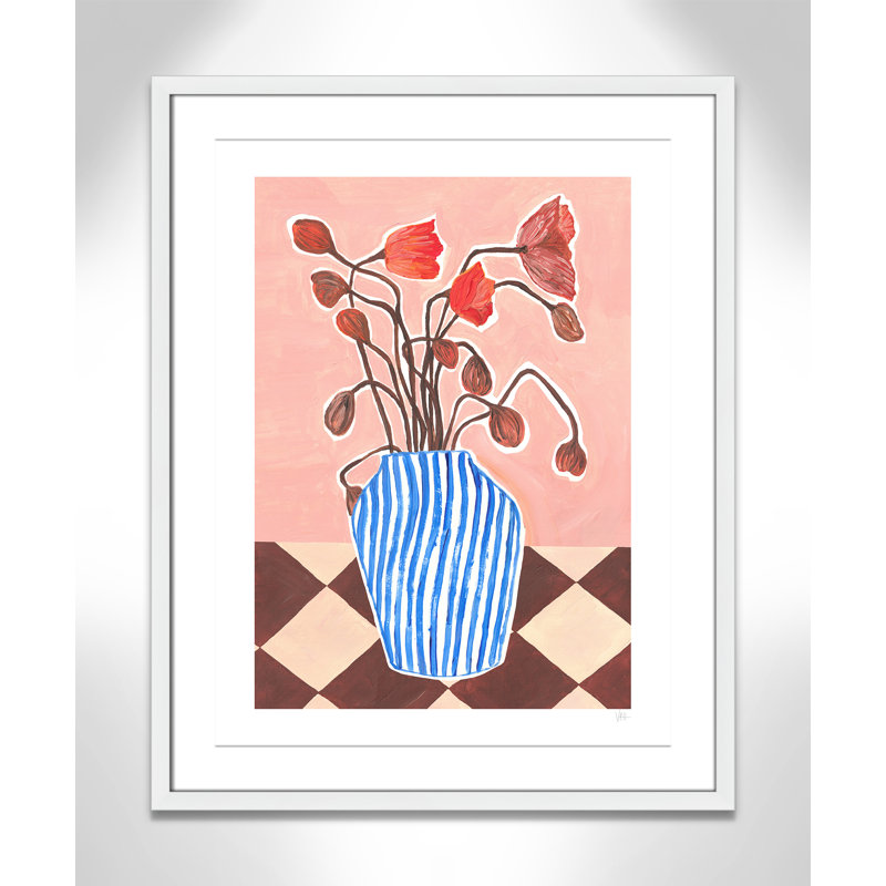 Poppies Print par Violets Print House, Satin White, L 23,5 po x H 29,5 po, Imprimé mat