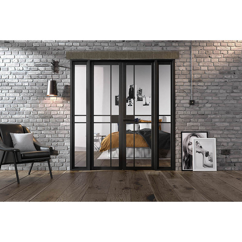 Greenwich Black Clear Glazed Internal Door W6