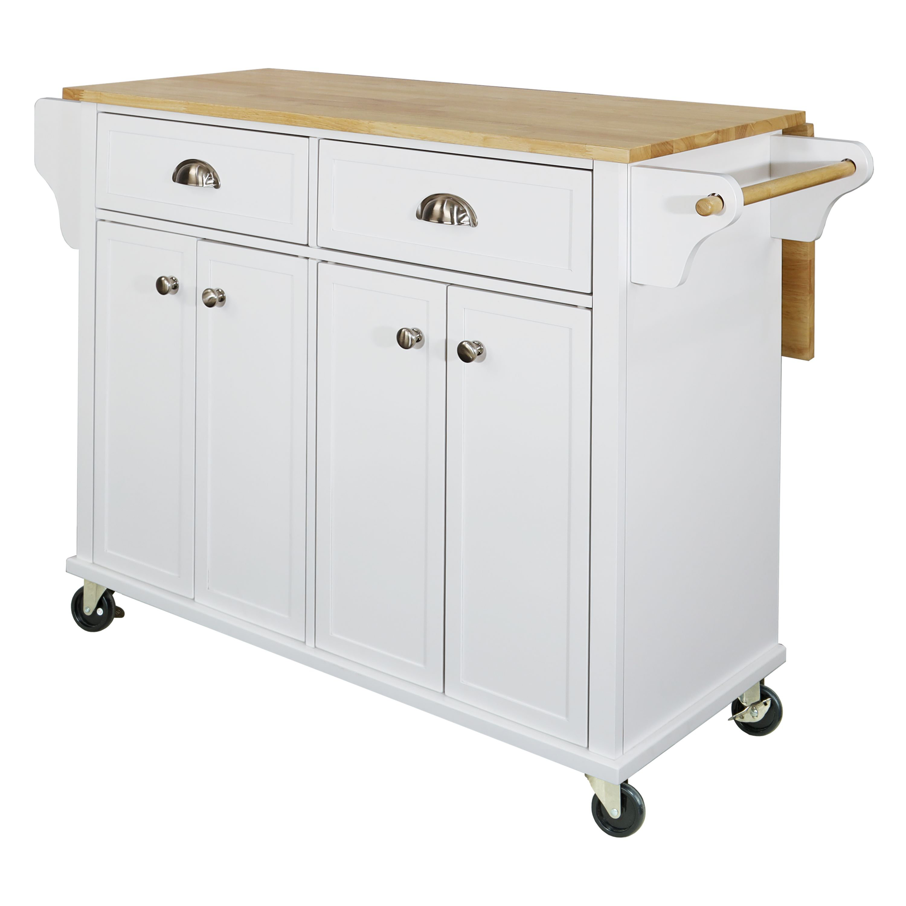 Wildon Home® Lanelle Solid Wood Kitchen Island with Drop Leaf ...