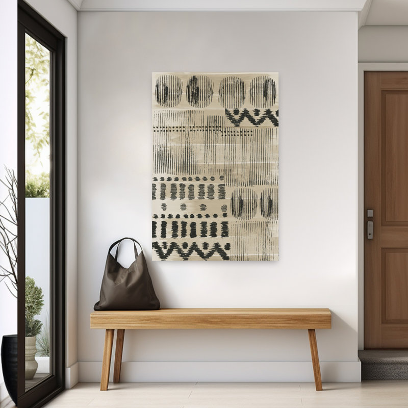 Laine et soie I, art géométrique abstrait, H 60 po x l 40 po